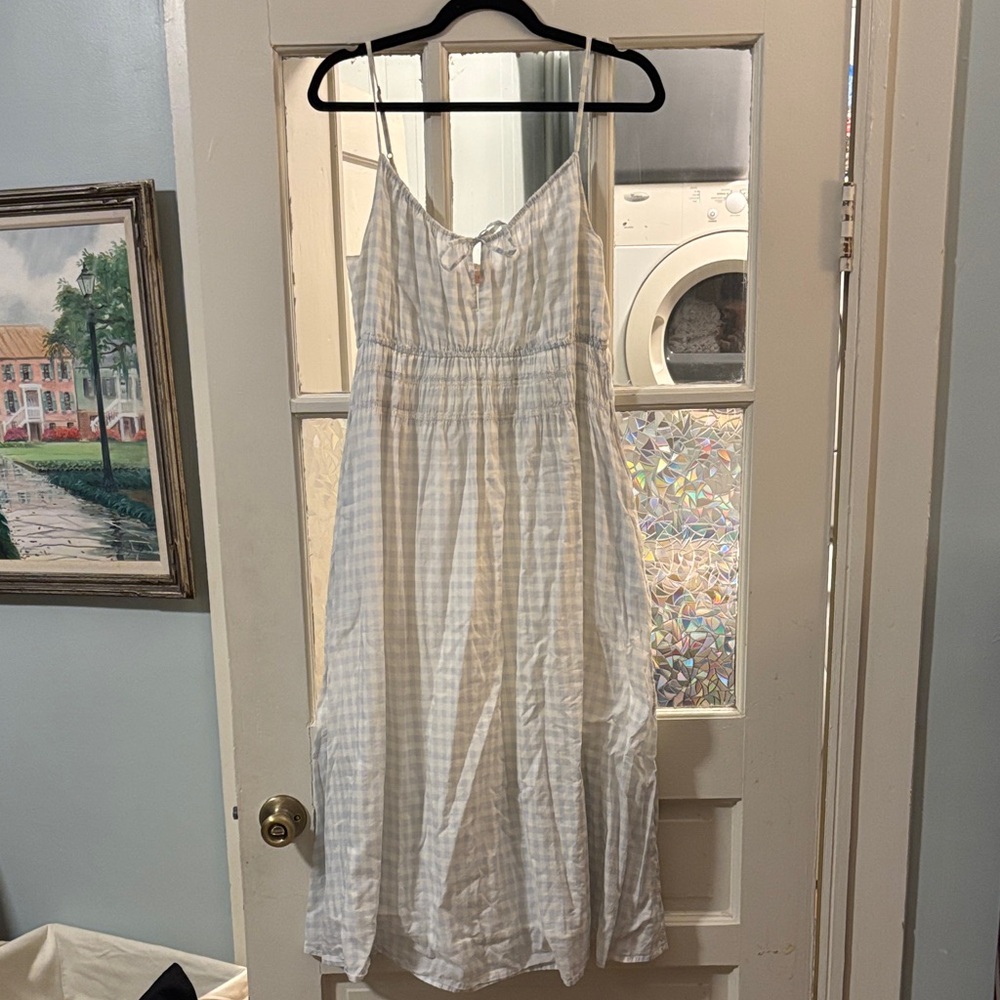 Tory Burch Blue and White Gingham Beach Dress